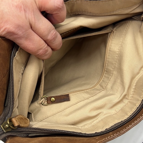 The Territory Ahead Canvas and Leather Shoulder Bag Brown/Tan - Picture 9 of 16